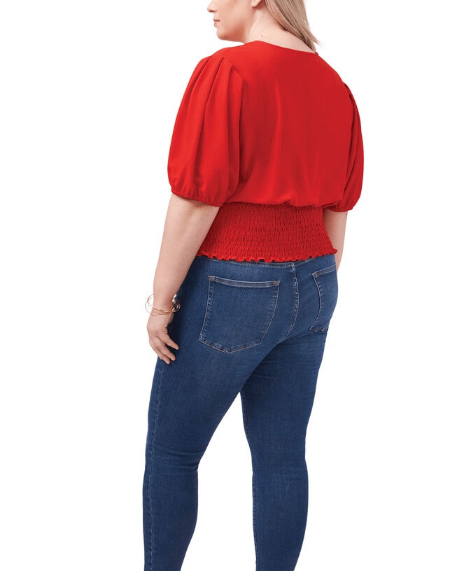 Kirsten Smocked Top, GOJI BERRY666 / Red, alternate image number null