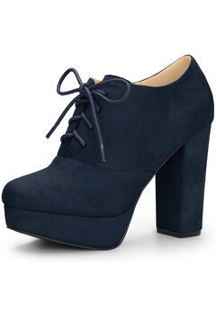 PLATFORM CHUNKY HEEL LACE UP BOOTIES