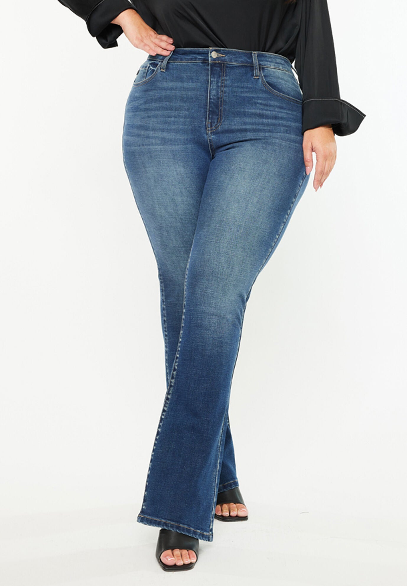 Hope Essentials High Rise Skinny Bootcut Jeans (Plus Size), Medium Wash / Medium Wash, alternate image number 1