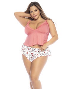 Two Piece Pajama Set. Top and Shorts