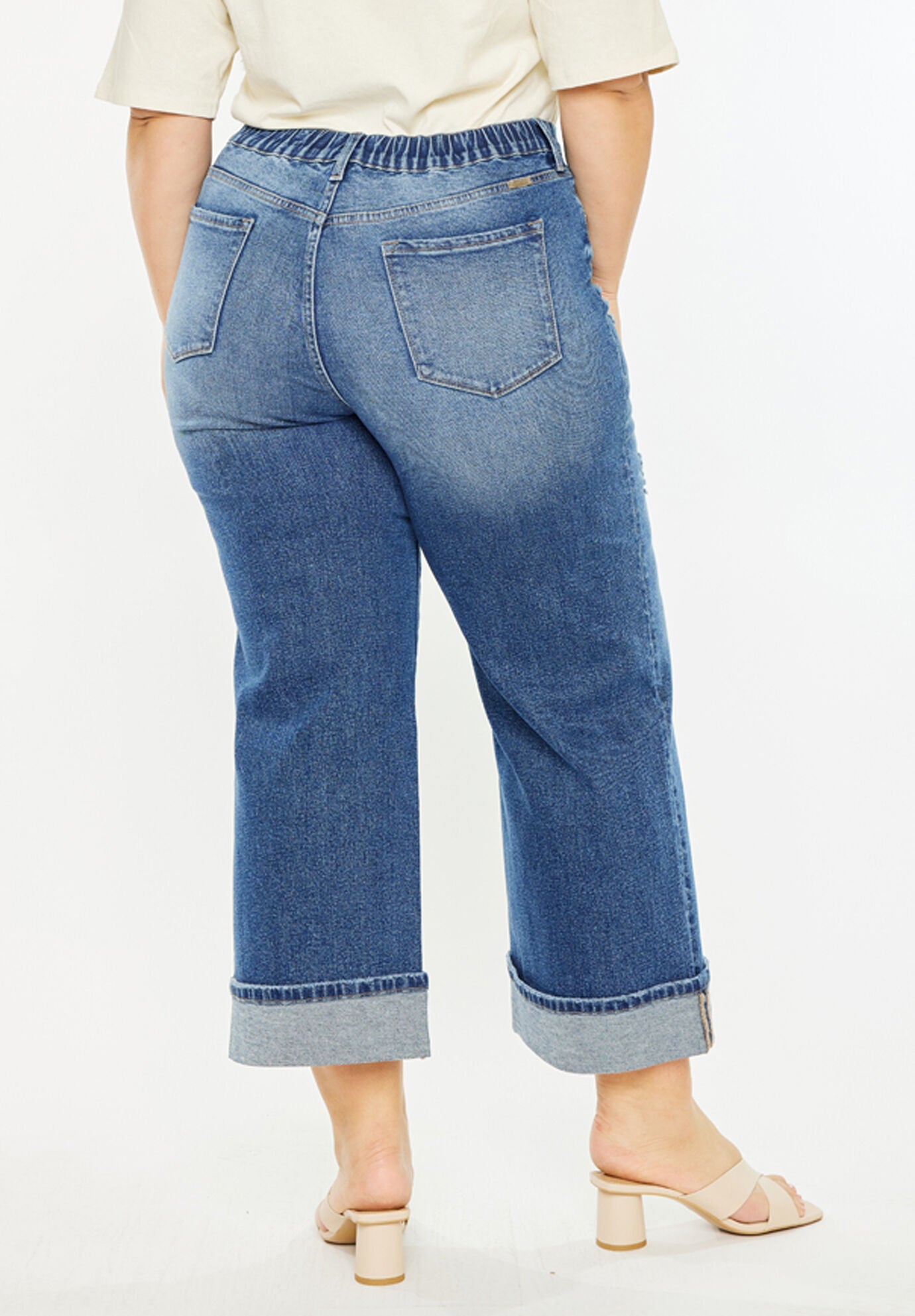 Conie High Rise Wide Leg Jeans (Plus Size), Dark Wash / Dark Wash, alternate image number 4