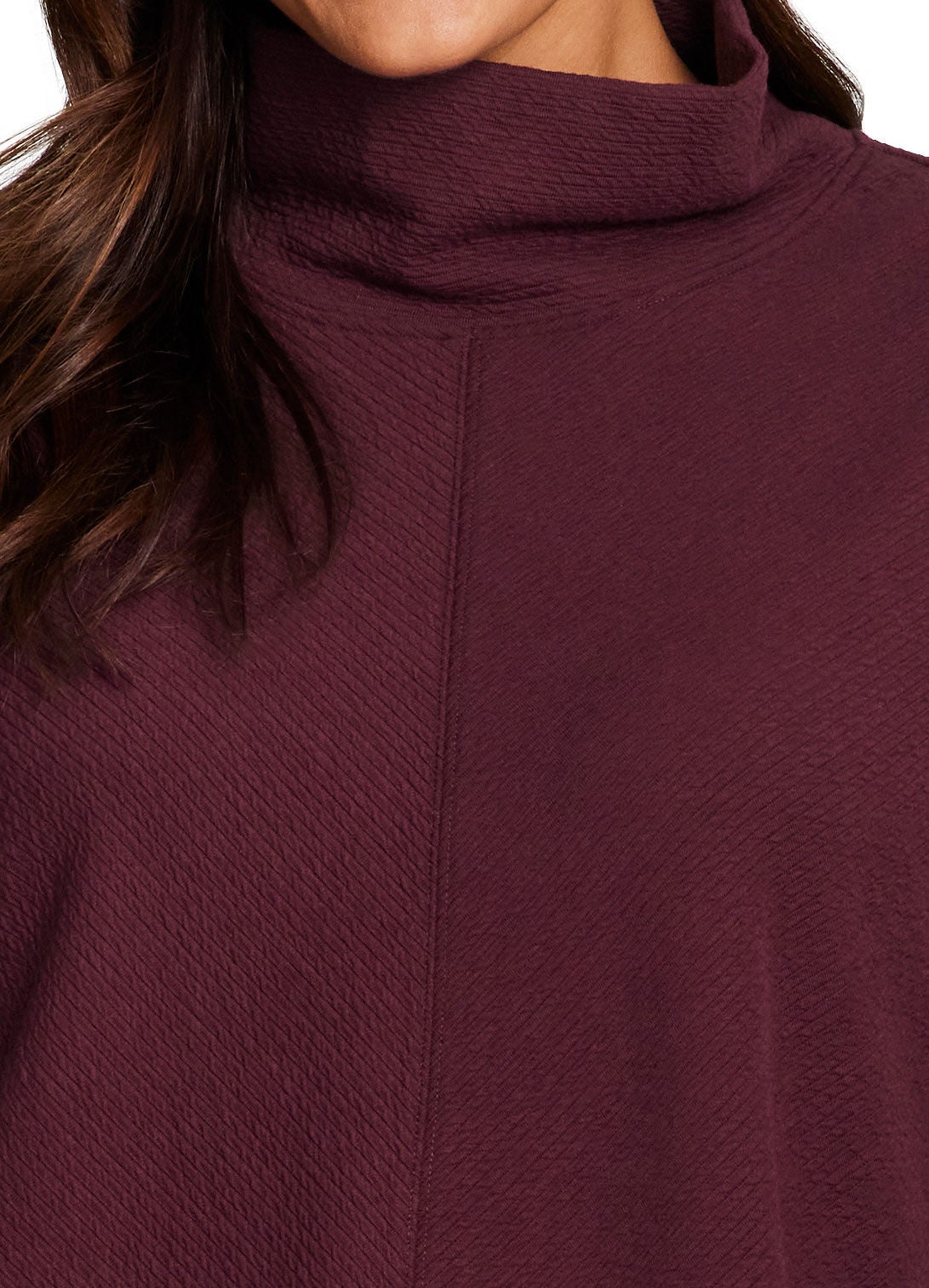 Studio Jacquard Mock Neck Pullover, Burgundy / Burgundy, alternate image number 4