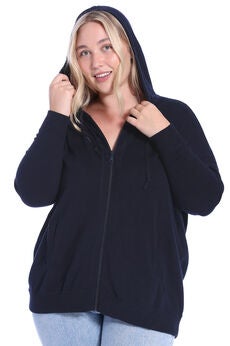 Cotton Cashmere Oversized Zip Hoodie
