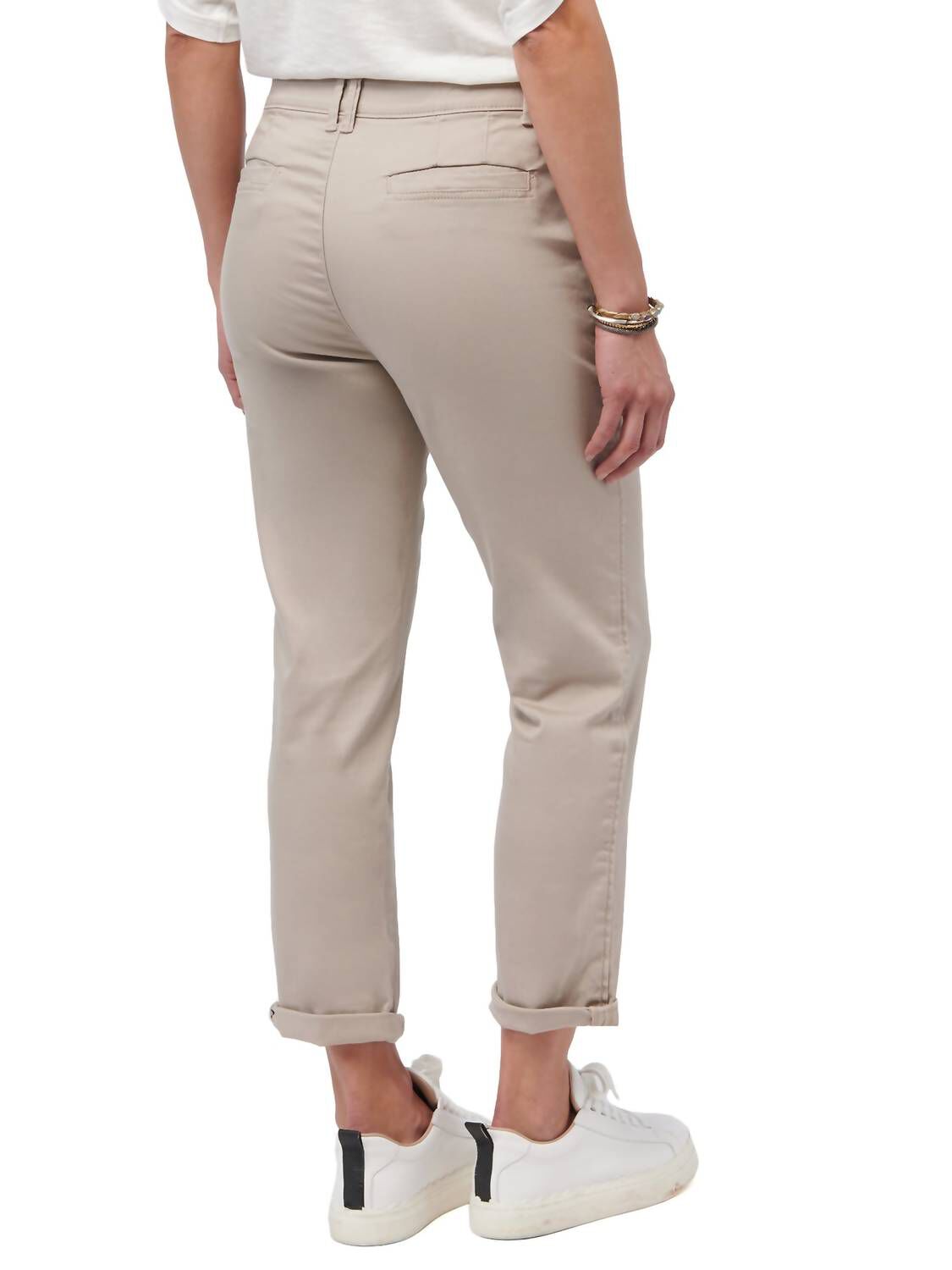 High Rise Roll Cuff Trouser, Taupe / Beige, alternate image number 2