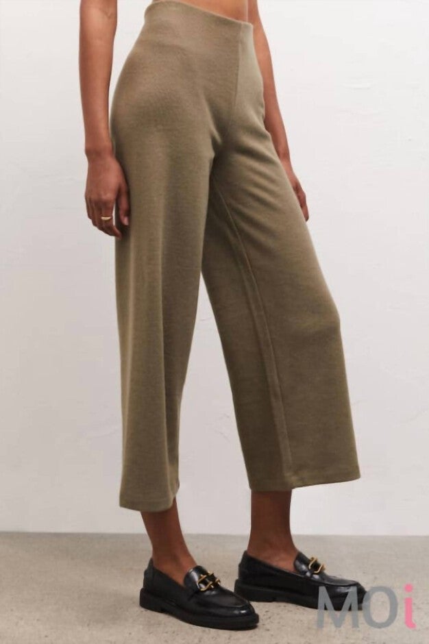 Delaney Brushed Rib Pant in Kelp, , alternate image number 2