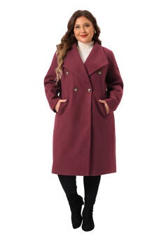 Notch Big Lapel Double Breasted Mid-Long Peacoat