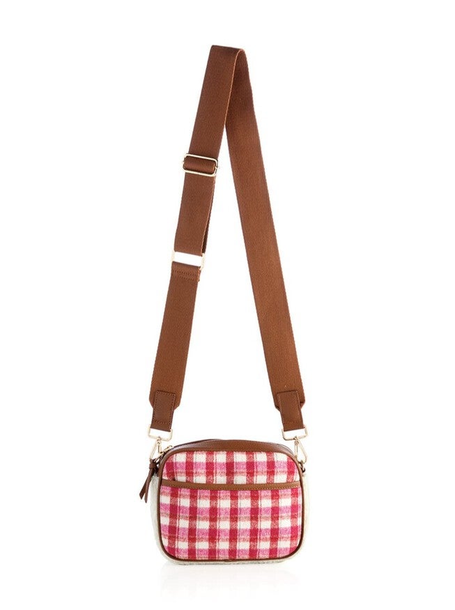 Plaid Mirabel Camera Cross-body Bag, Pink and Red / Pink, hi-res image number null