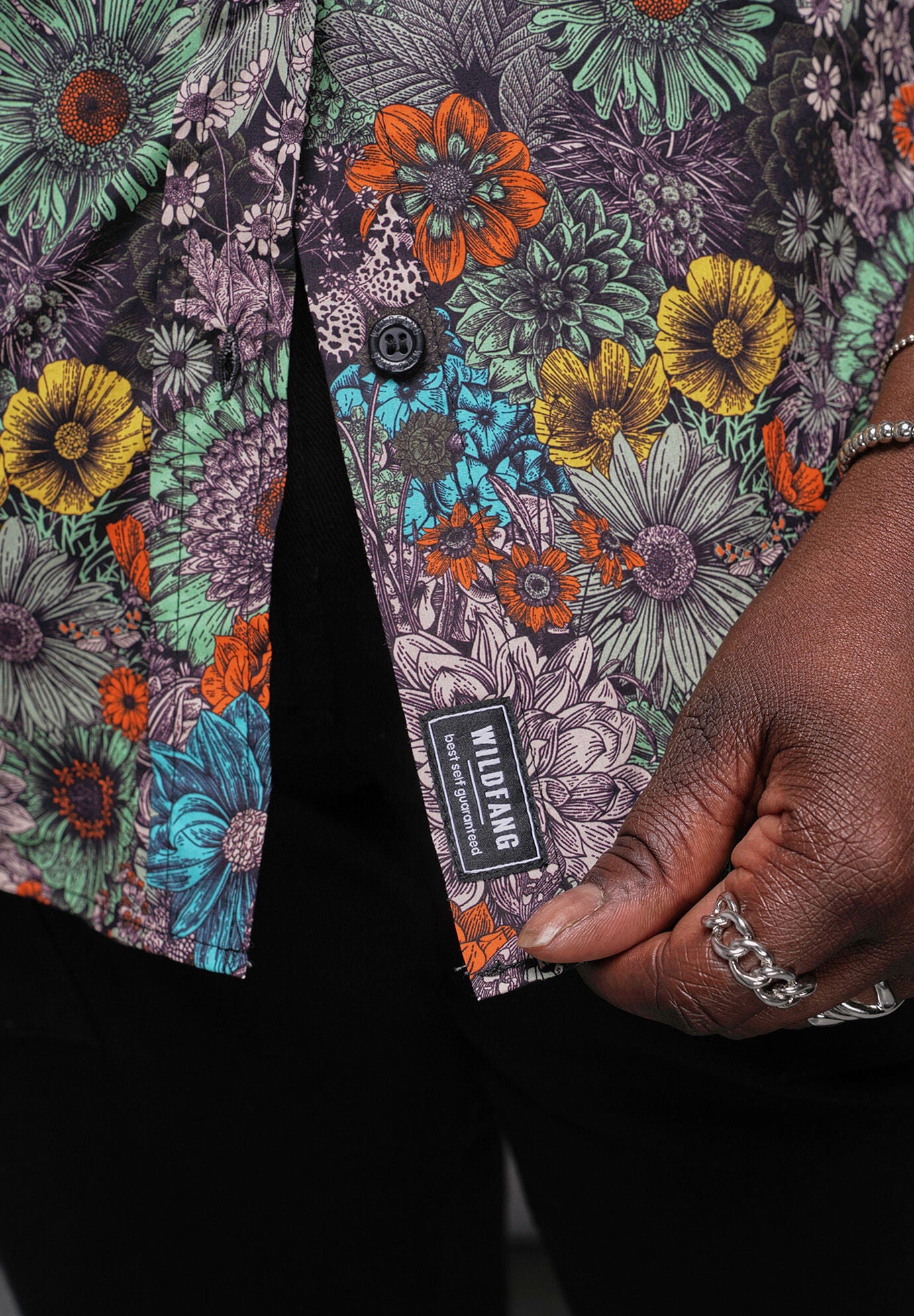 The Essential Button Up, GARDEN MULTI / Light Green, alternate image number 3