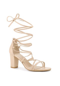 Strappy Strap Lace Up Chunky Heel Sandals