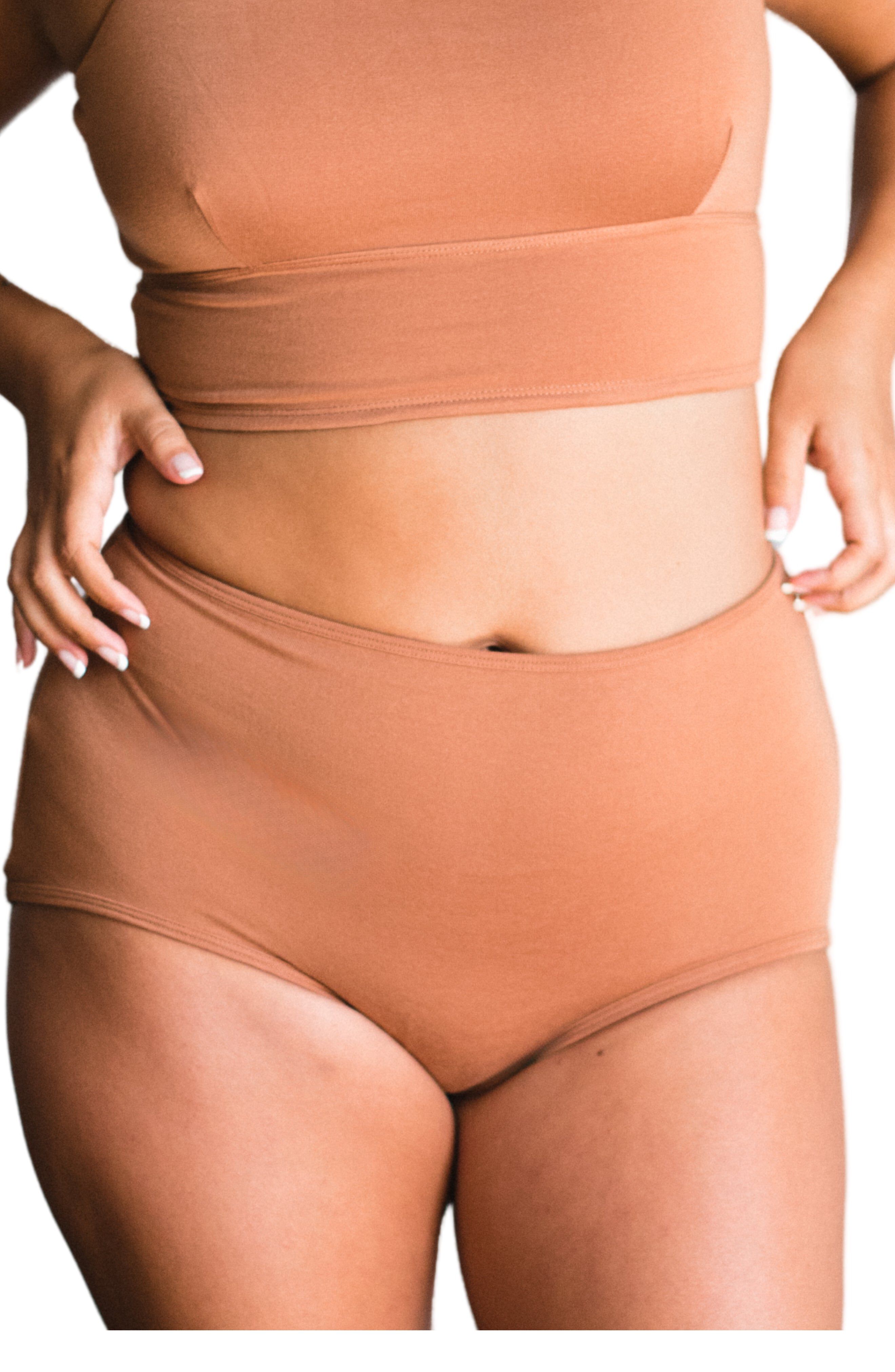 High-Rise Ultra Soft Sustainable Briefs, Medium Nude / Brown, hi-res image number 0