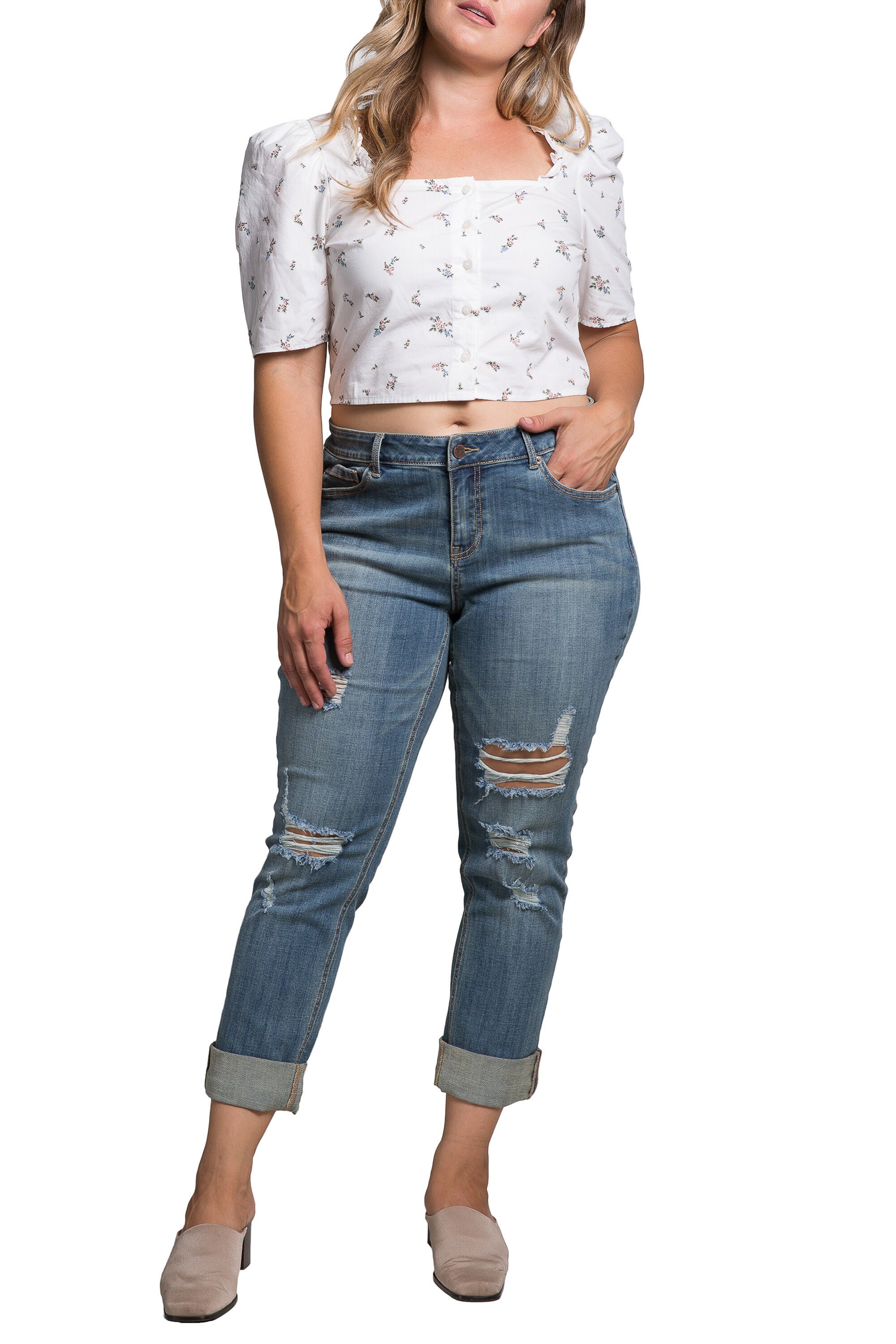 Standards & Practices Slightly Roll Up Boyfriend Jeans, , alternate image number 8