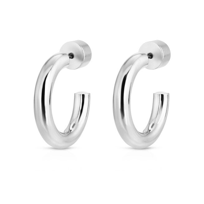 Zo Huggie Hoops Silver, Silver / Silver, hi-res image number 0