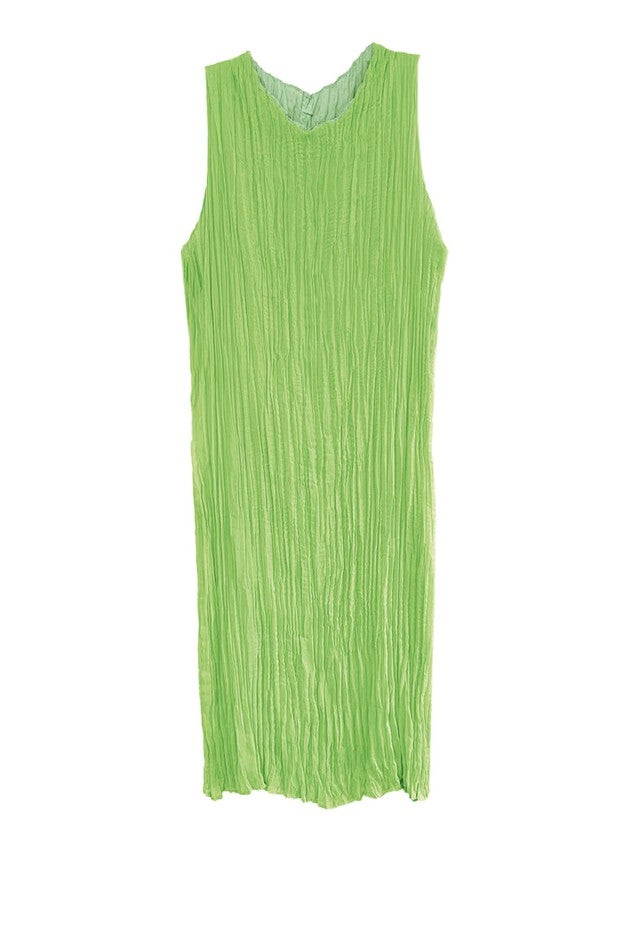 Jaya Reversible Pleated Dress, Lime Sage Green / Light Green, alternate image number 3