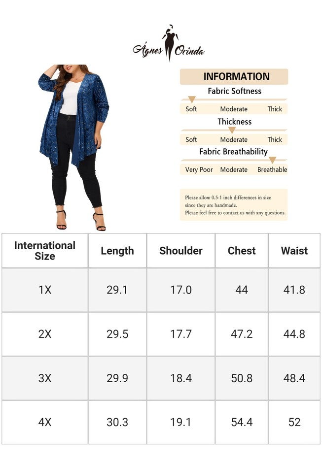 OPEN FRONT DRAPED SHINY VELVET CARDIGAN, Blue / Navy, alternate image number 4