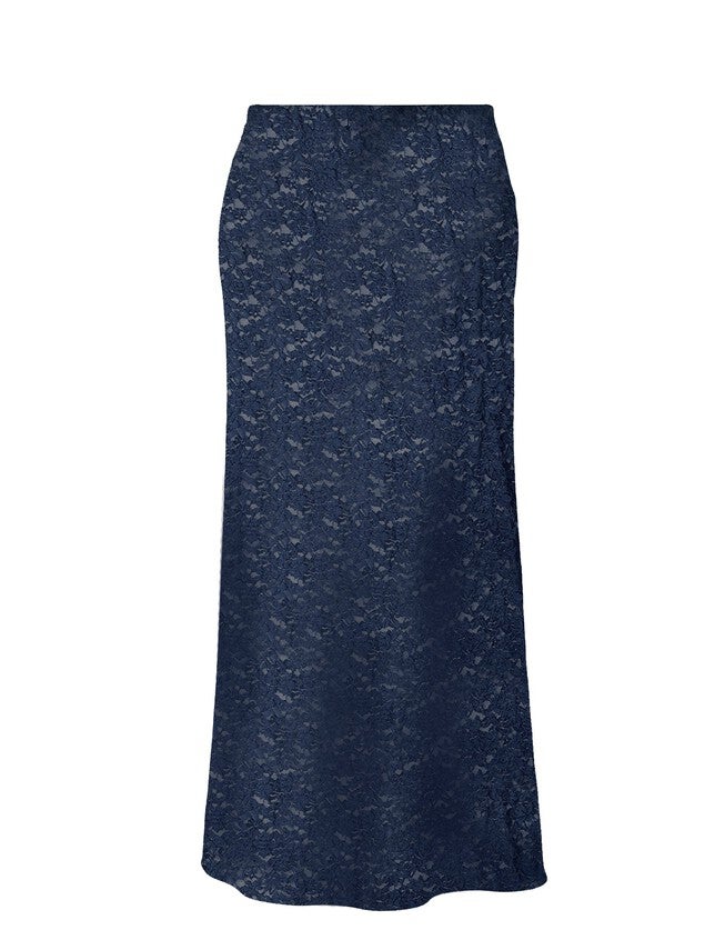 GIANNA STRETCH LACE MERMAID MAXI SKIRT, Navy / Navy, hi-res image number 0