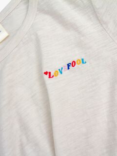 Lovefool Logo Tee, Oat / Tan, alternate image number 1