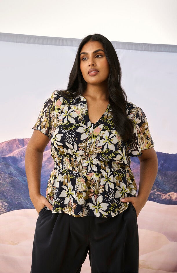 Wilsons Prom Top, Print / Navy, alternate image number 1