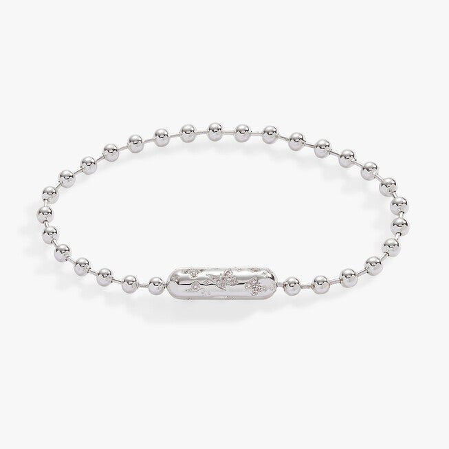 Butterfly Barrel Closure Bracelet, Silver / Silver, alternate image number 1