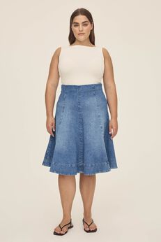 LOS PLUS - DENIM MIDI SKIRT | EVERAFTER