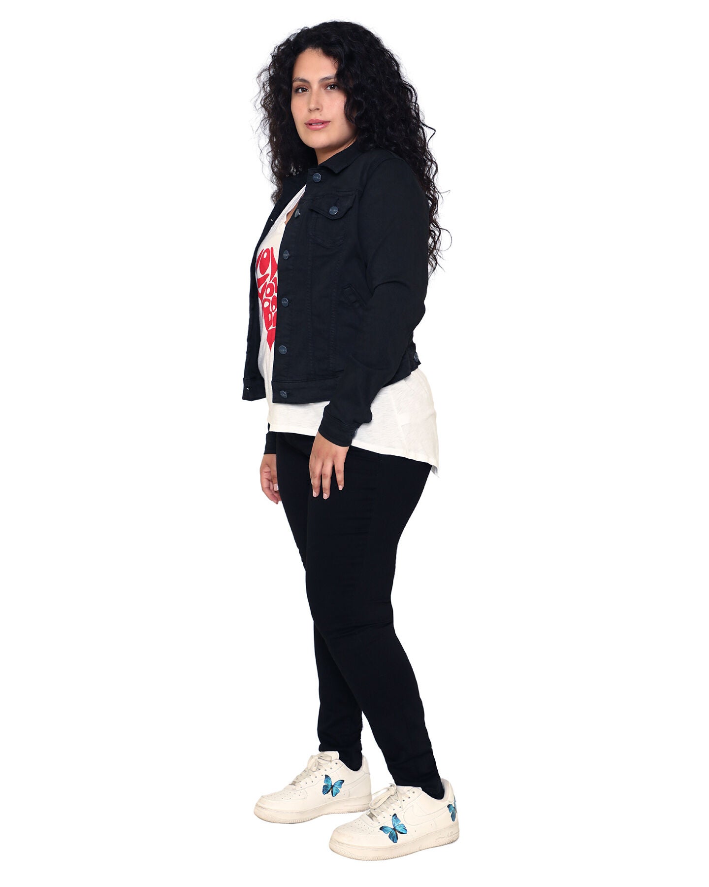 Slink Jeans Women Denim Jacket, BLACK / Black, alternate image number 1