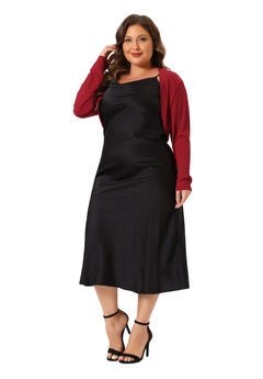 CROPPED LONG SLEEVE OPEN FRONT BOLERO SHRUG