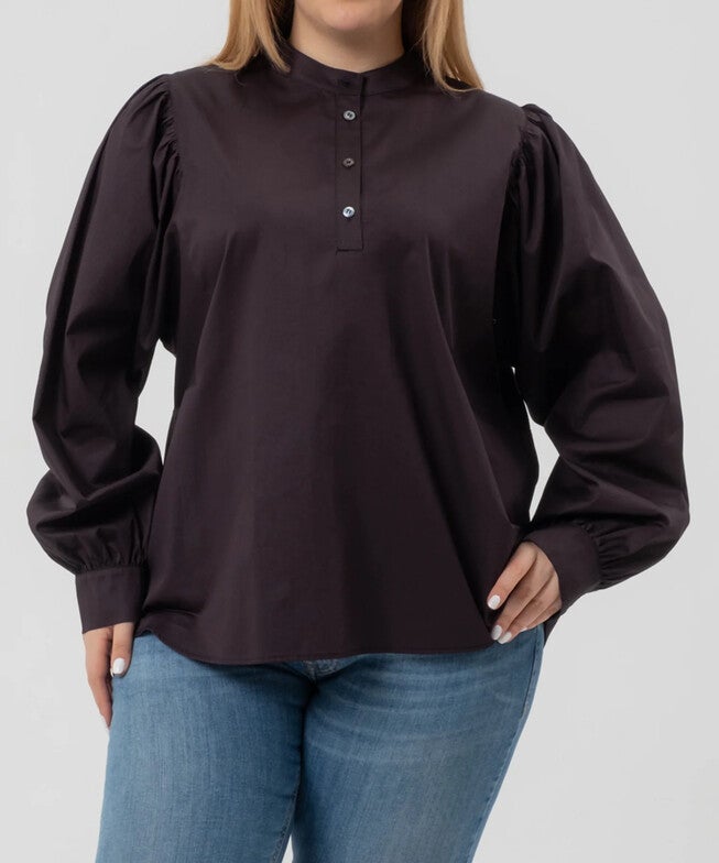 Barbera Popover Blouse, Black / Black, alternate image number null