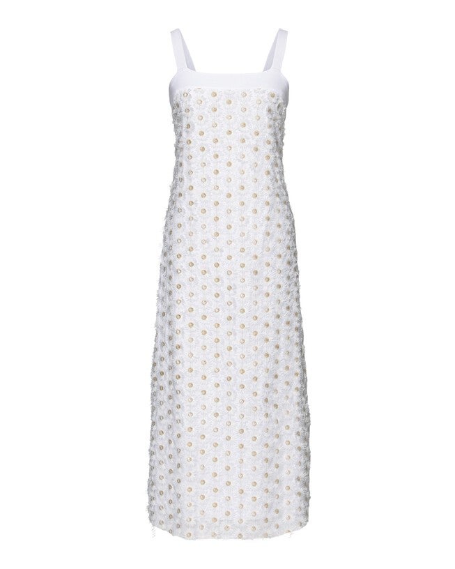 White Daisy Midi Dress, White / White, alternate image number 1