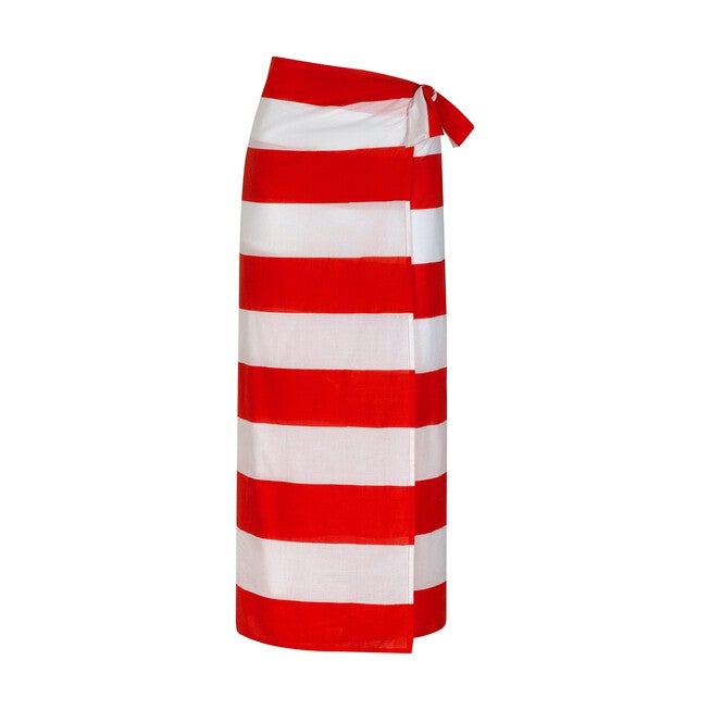 Capitana Stripe Sarong, RedWhite / Red, alternate image number null