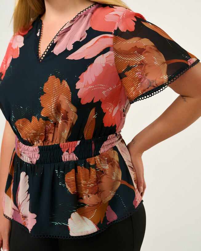 Elena Top, NavyPeony / Navy, alternate image number 3