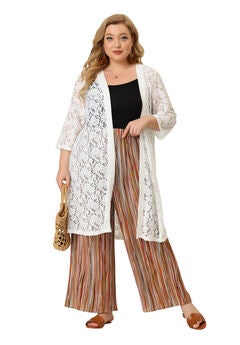 STRIPE BOHO WIDE LEG PAPER BAG PALAZZO PANTS