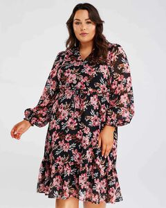 Woodland Floral Textured Mini Dress