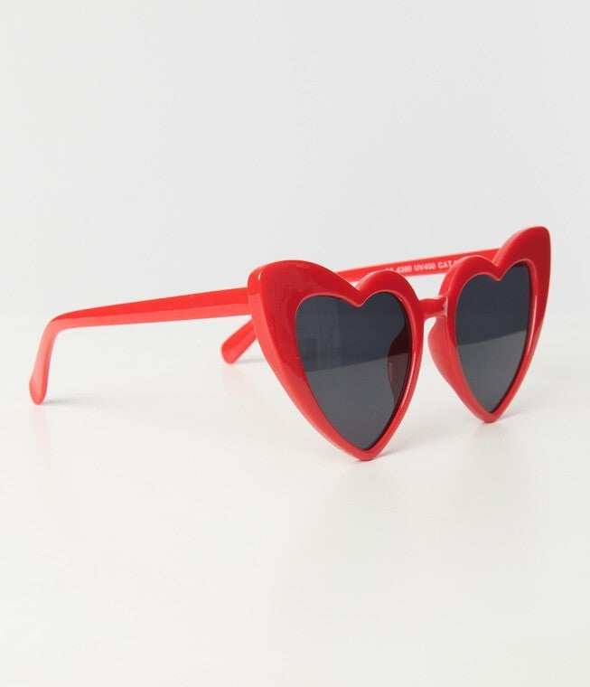 Unique Vintage Red Heart Sunglasses, , alternate image number null