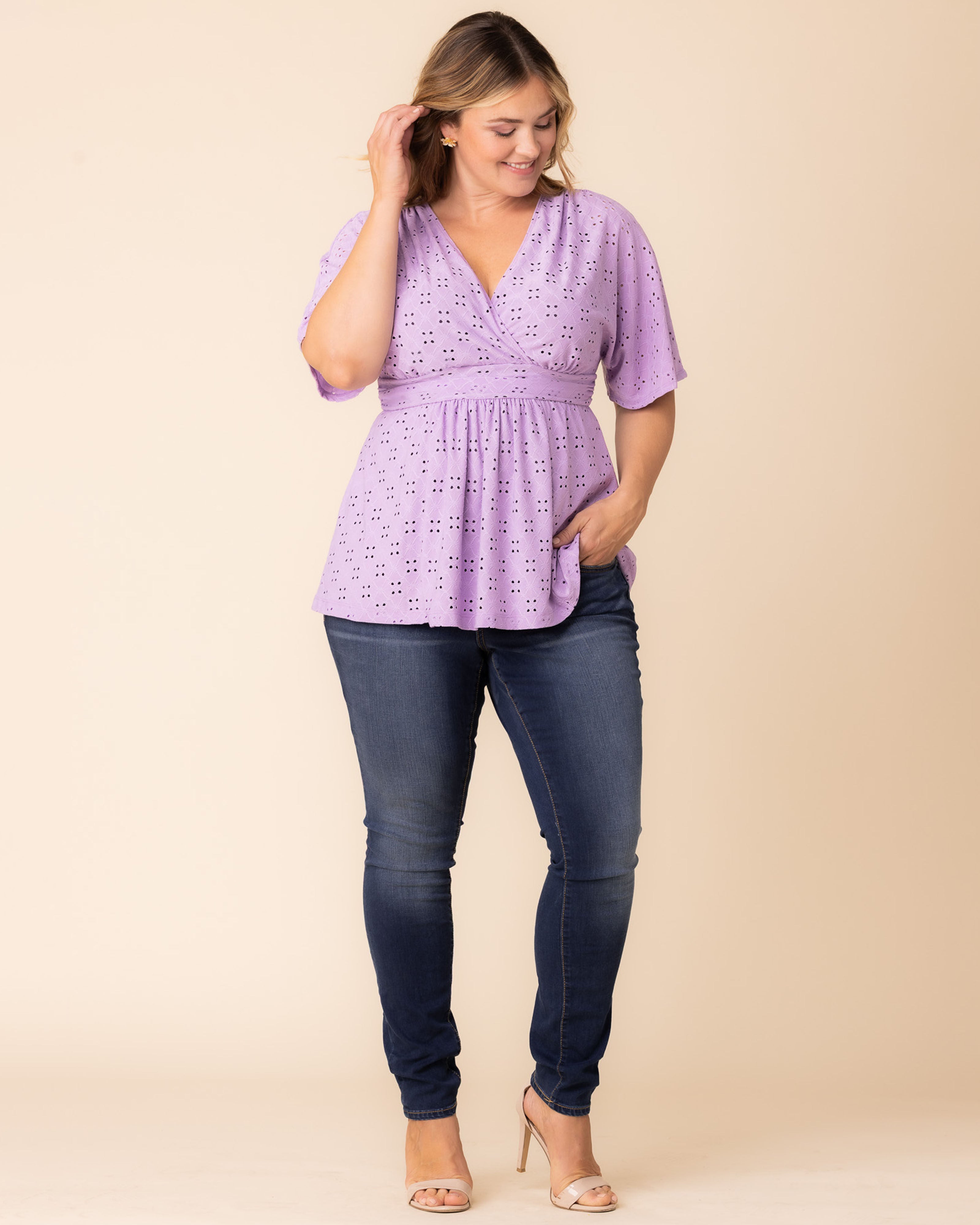 Sunny Day Eyelet Top, LILAC / Lilac, alternate image number 3