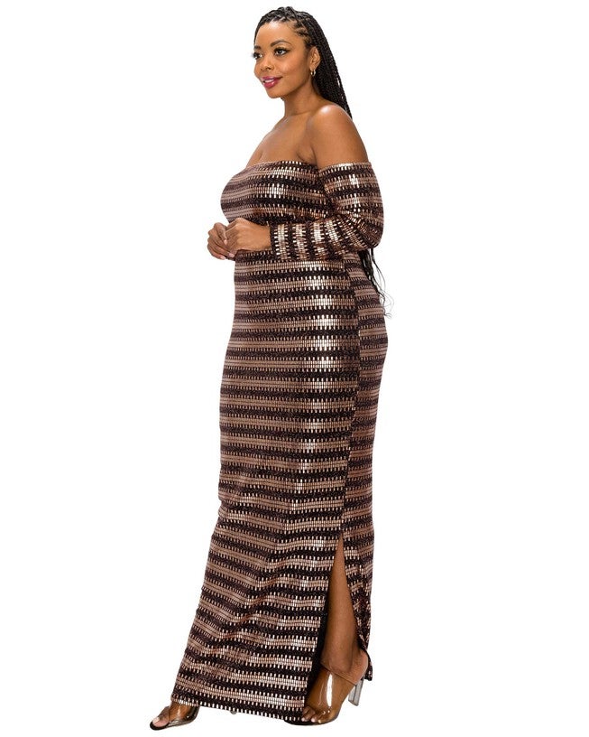Temptations Sequin Dress, Matte Gold / Gold, alternate image number 1