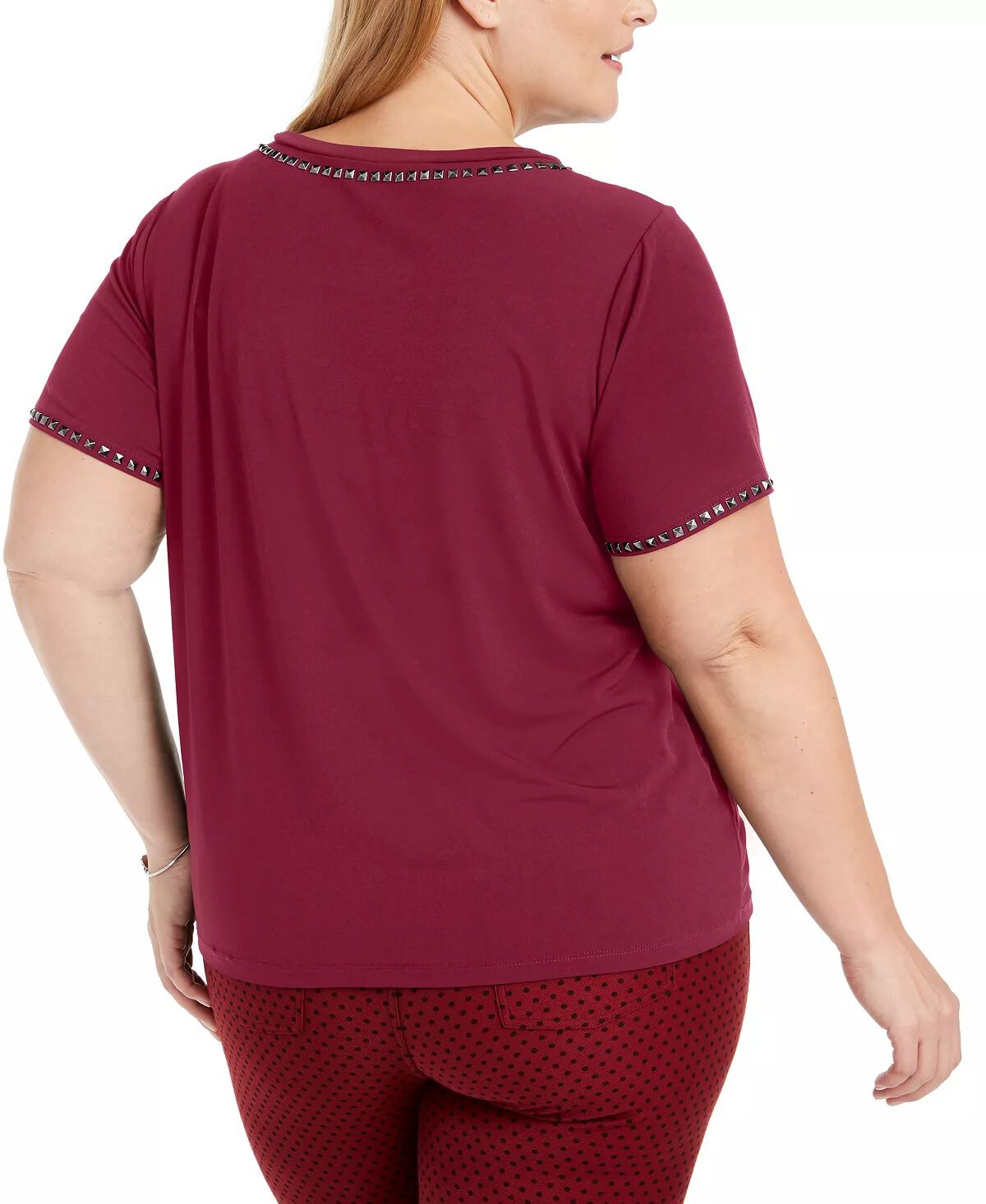 Michael Kors Women's Plus Studded T-Shirt Red Size 1X, , alternate image number 4