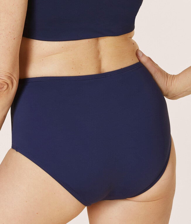 The High Waisted Bottom Flat, Navy / Navy, alternate image number 1