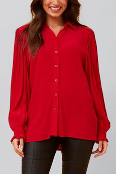 Cindy Shirt Long Puffy Fitted Sleeves Solid