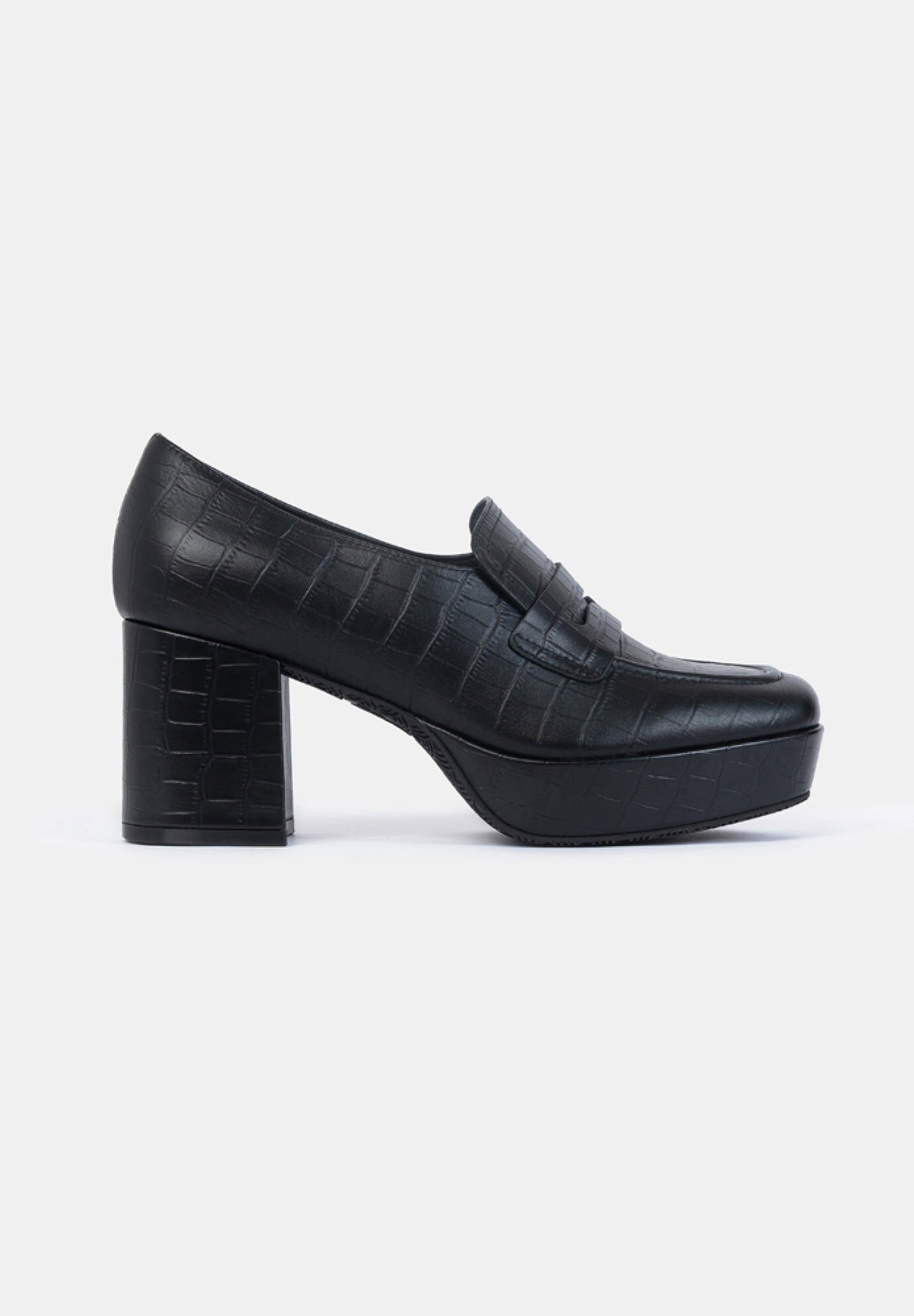 Liza Platform Loafers, Black Croco / Black, hi-res image number 0