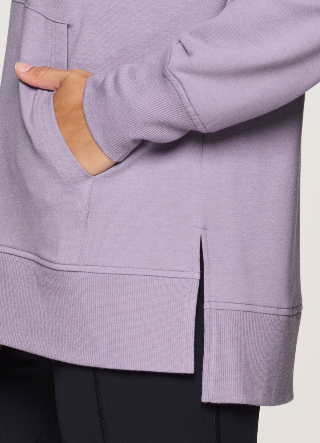 Plus Long Weekend Hoodie Tunic, Light Purple / Periwinkle, alternate image number 3
