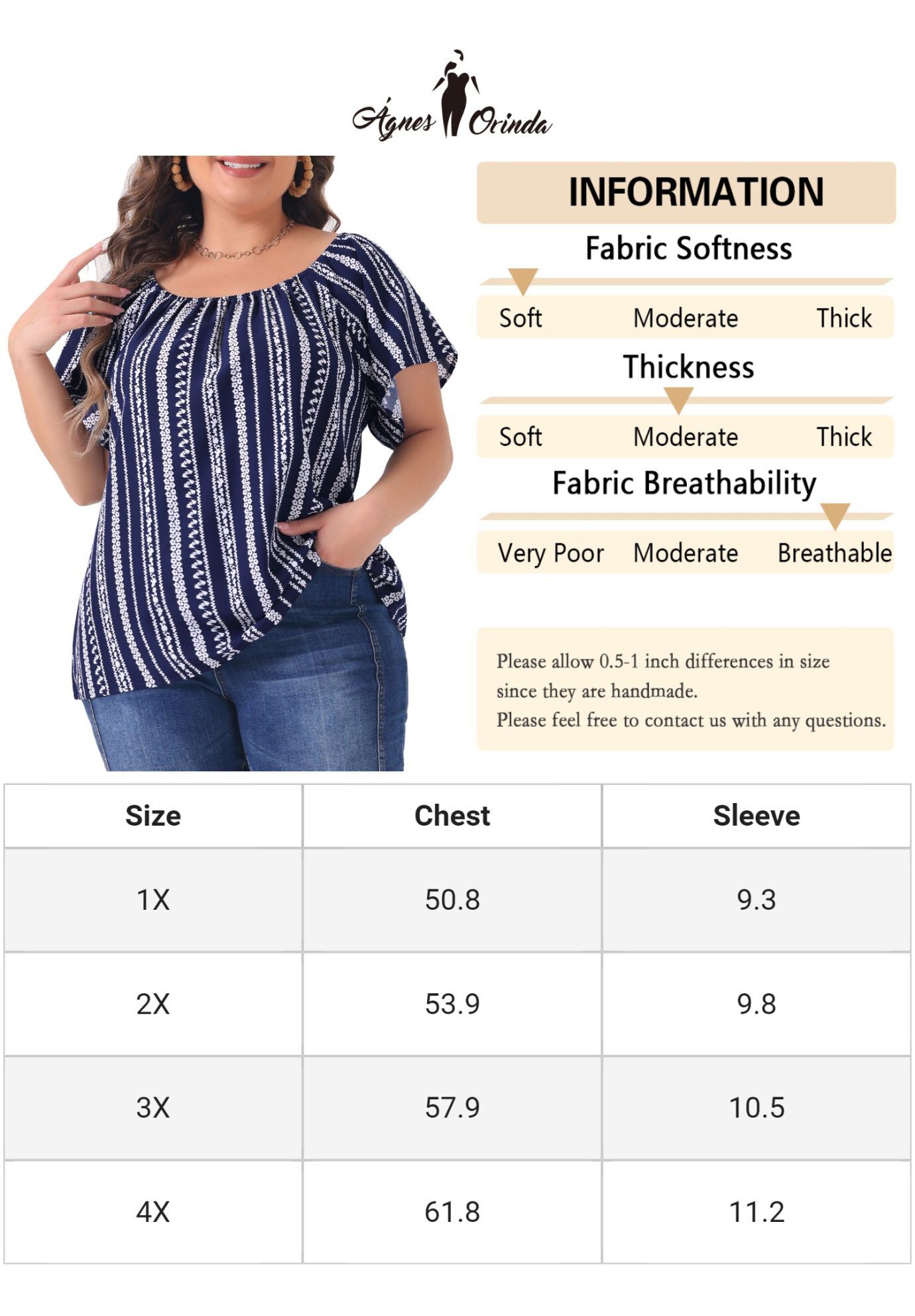 BOHO OFF SHOULDER SHORT SLEEVE CASUAL T-SHIRT TOP, Dark Blue / Navy, alternate image number 4