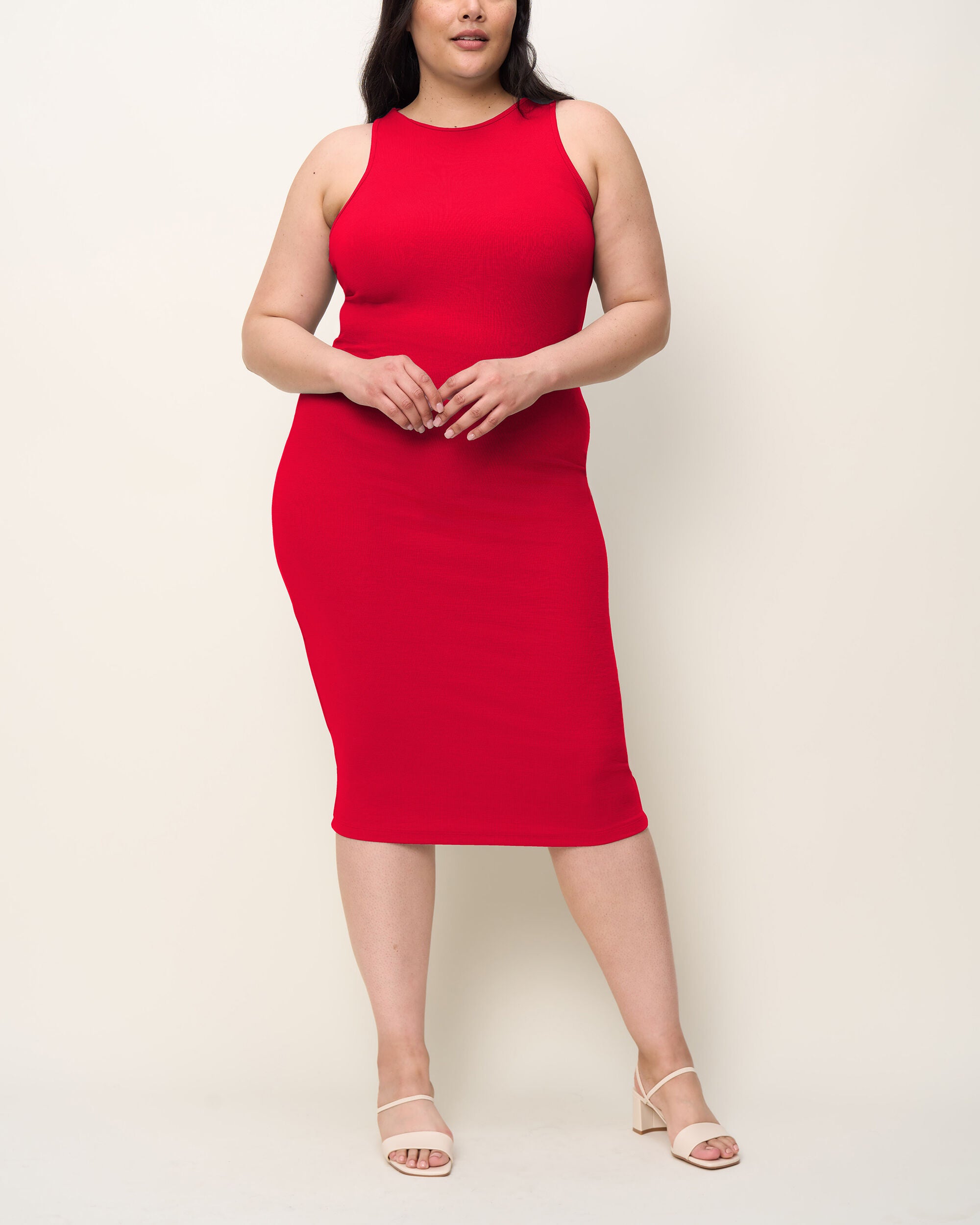 The Racerback Midi Dress, Red / Red, hi-res image number 0