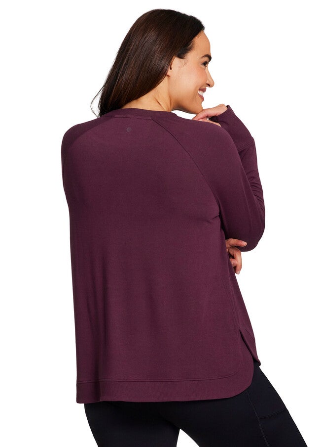 Plus Studio French Terry Sweatshirt, Burgundy / Burgundy, alternate image number 1