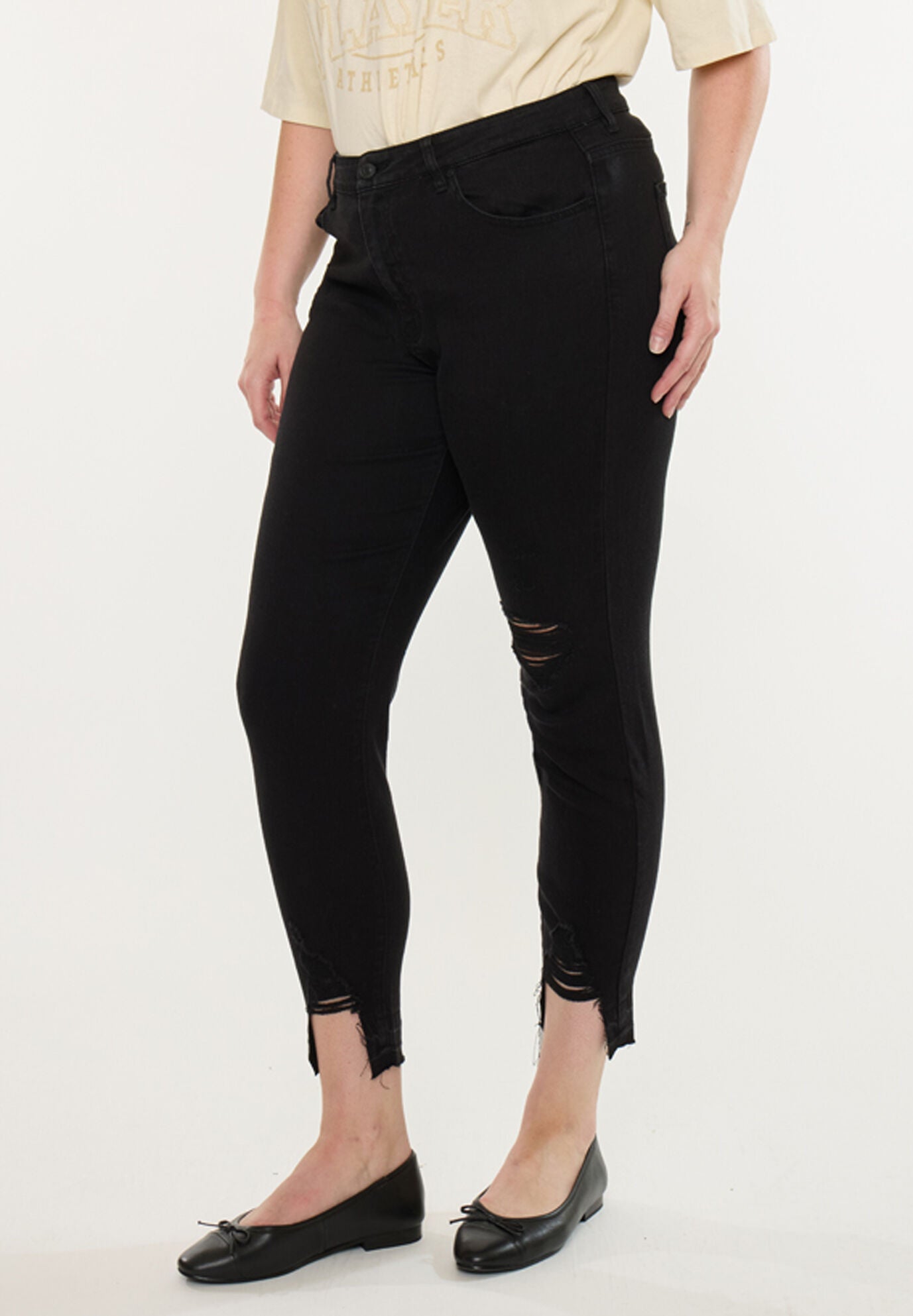 Pierson High Rise Ankle Skinny (Plus Size), Black / Black, alternate image number 4