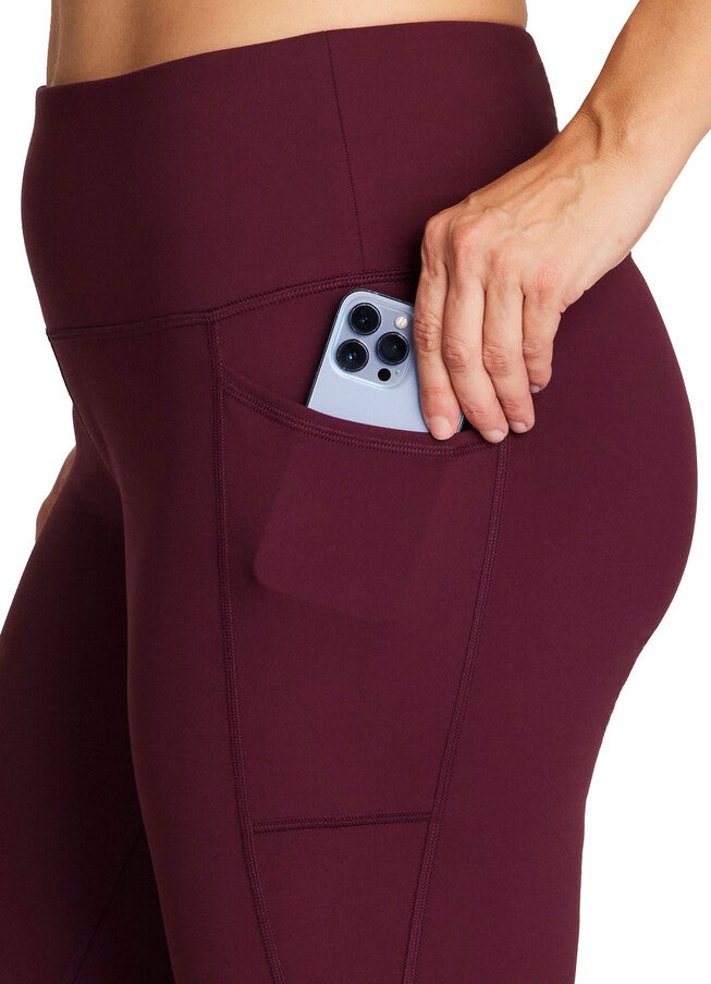 Plus Super Soft Ultra Hold Legging, Burgundy / Burgundy, alternate image number 1