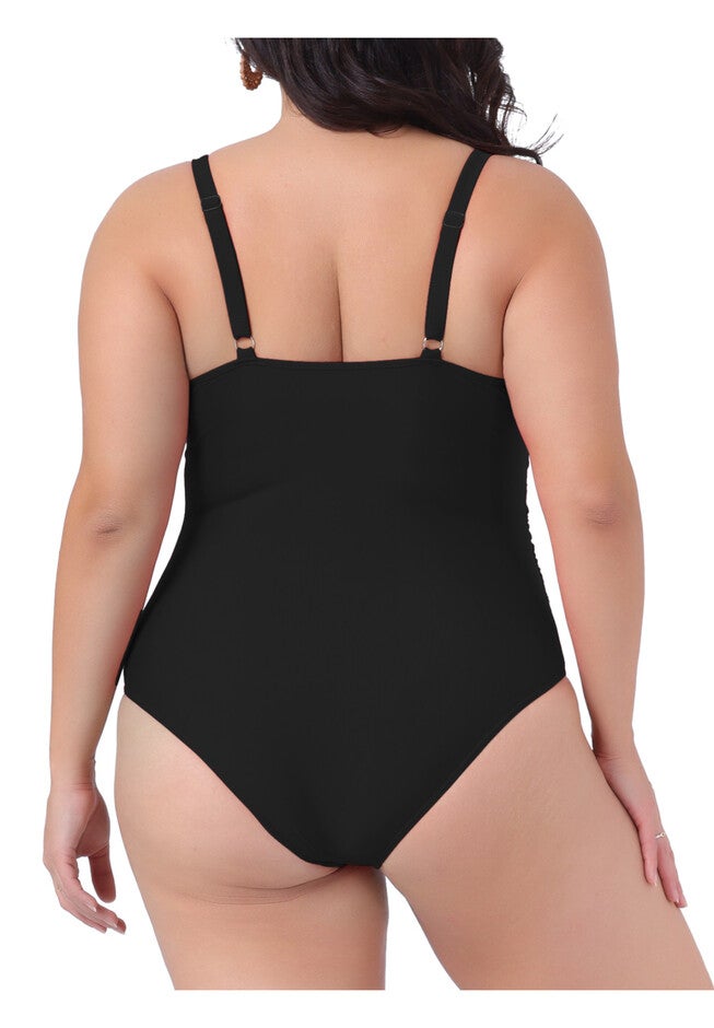Summer Bikini Bathing Suit Ruched Padded Slim Fit Swimsuit, Black / Black, alternate image number null