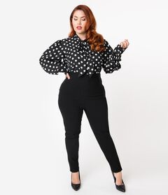 Unique Vintage 1950s Black High Waist Rizzo Cigarette Pants