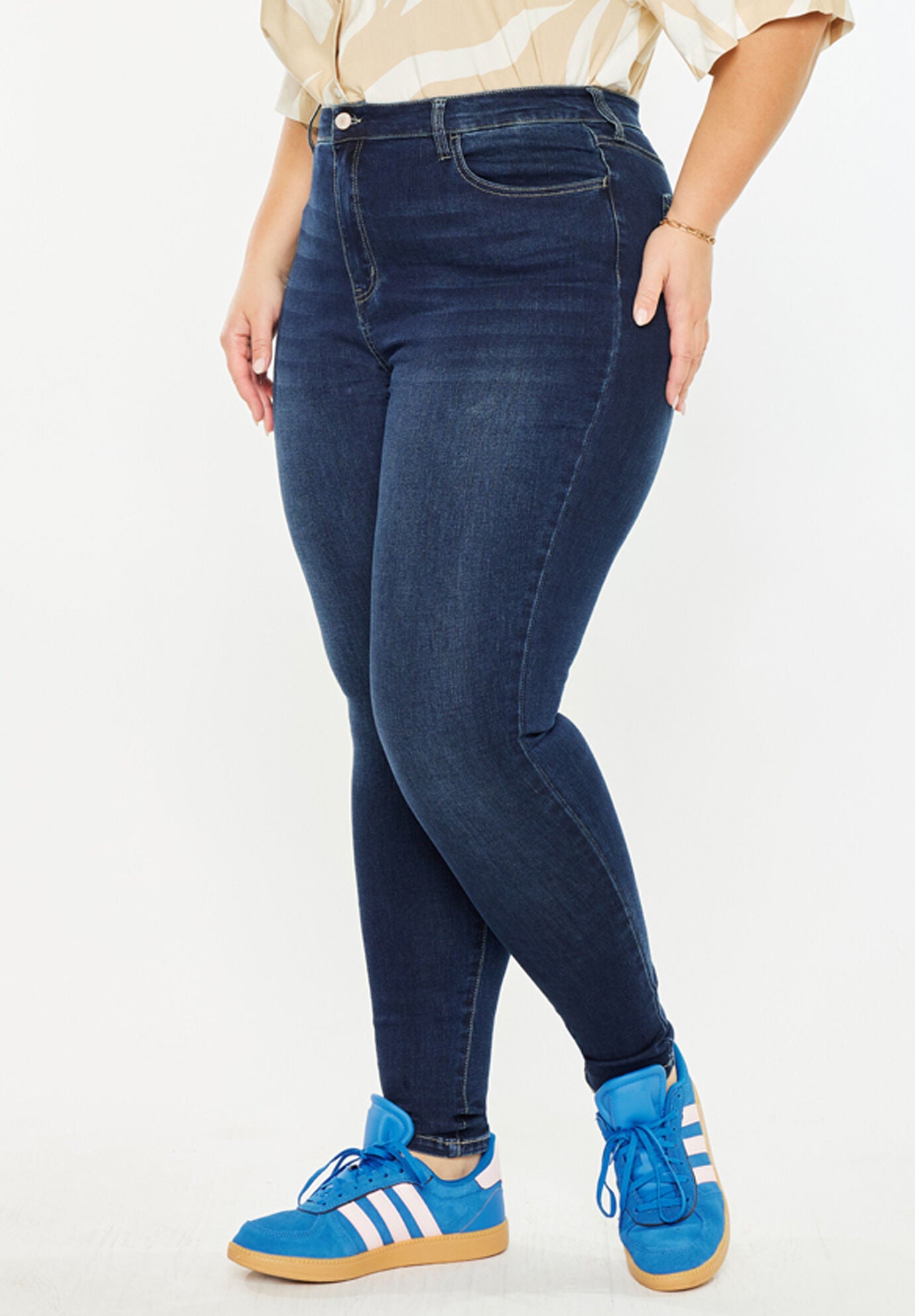Bluebird Essentials High Rise Super Skinny Jeans (Plus Size), Dark Wash / Dark Wash, alternate image number 2