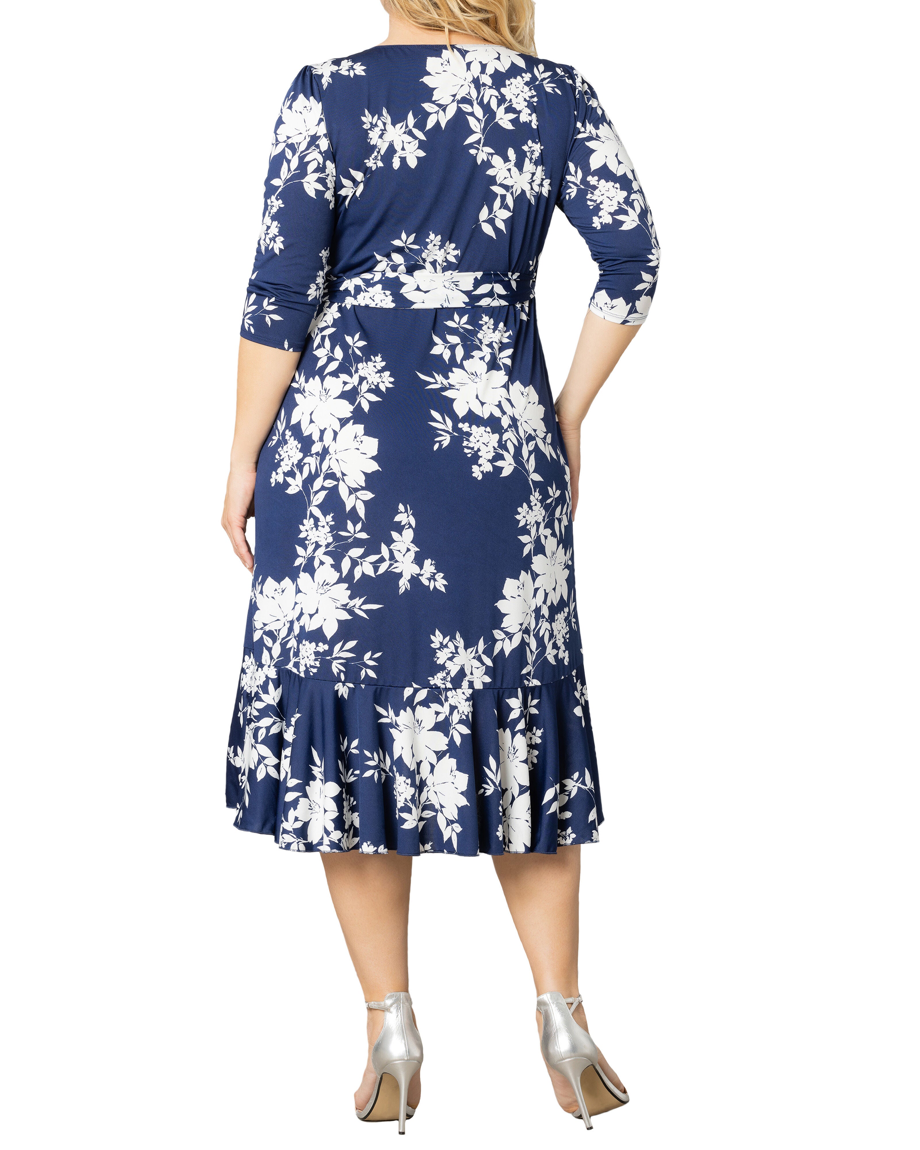 Flirty Flounce Wrap Dress, NAVY FLORAL PRINT / Navy, alternate image number 2