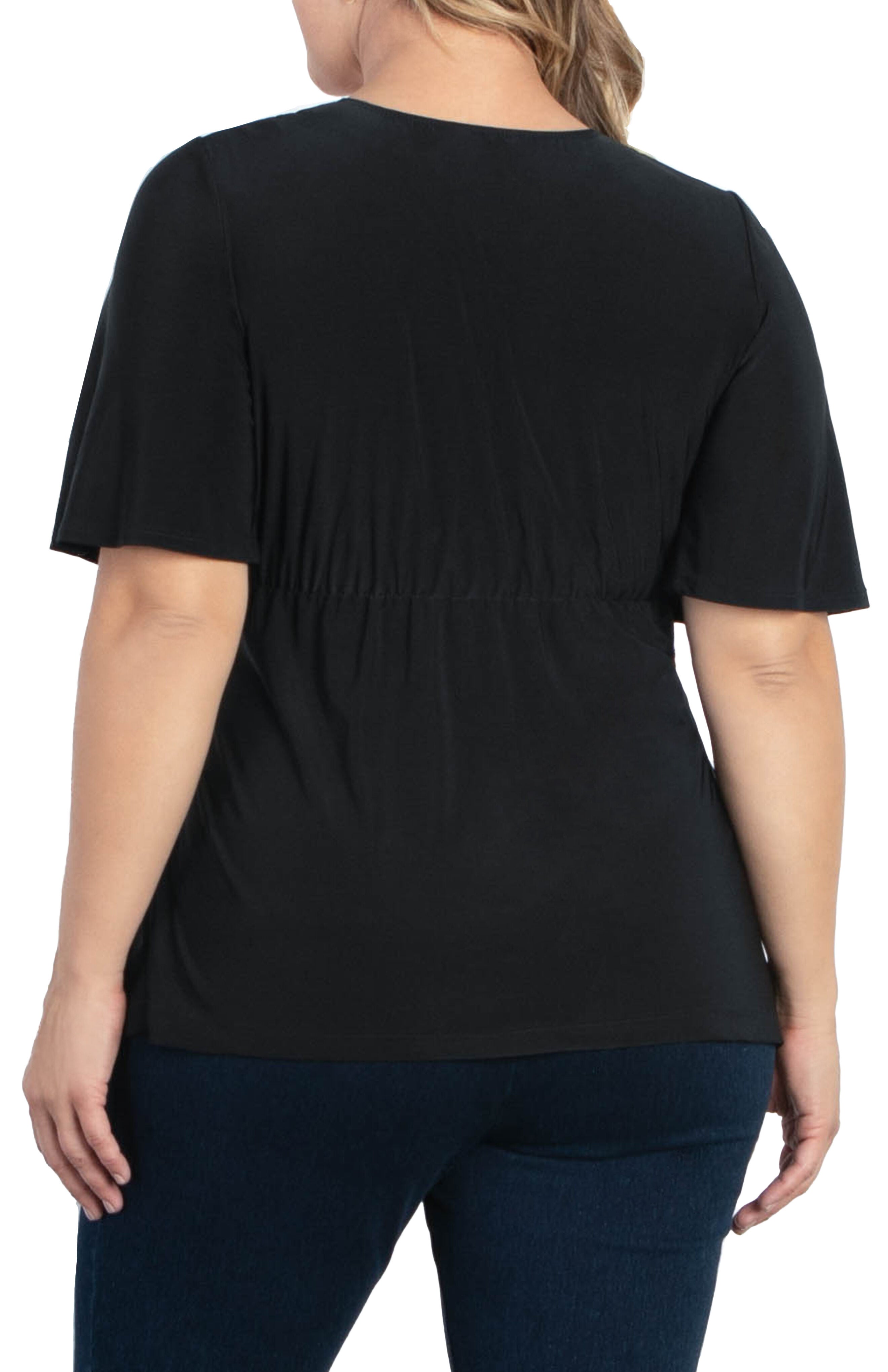Abby Twist Front Top, BLACK NOIR / Black, alternate image number 2