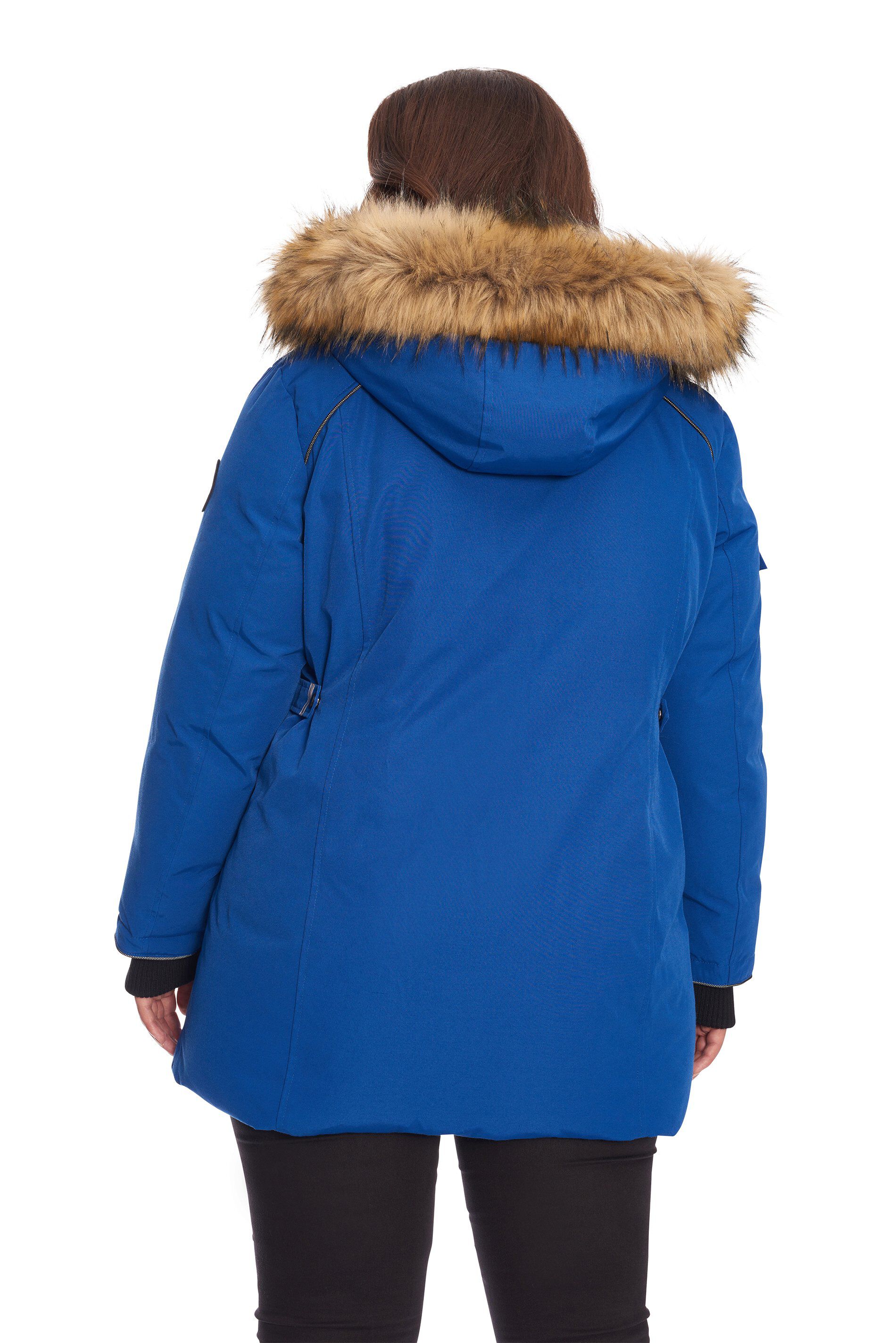 GLACIER | Vegan Down Recycled Parka Winter Jacket, Cobalt / Cobalt, alternate image number 2
